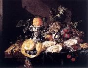 Cornelis de Heem, Still-Life with Oysters, Lemons and Grapes